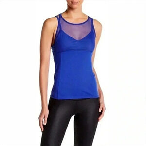 Alo Yoga Carmen Mesh Halter Bra Athletic Tank Blue Size XS